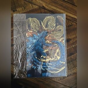 Loot Crate Godzilla Art Print - Blue and Gold